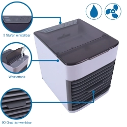 Tischventilator, Mini Klimaanlage, Wasserkühlung, Air Cooler, Luftbefeuchter