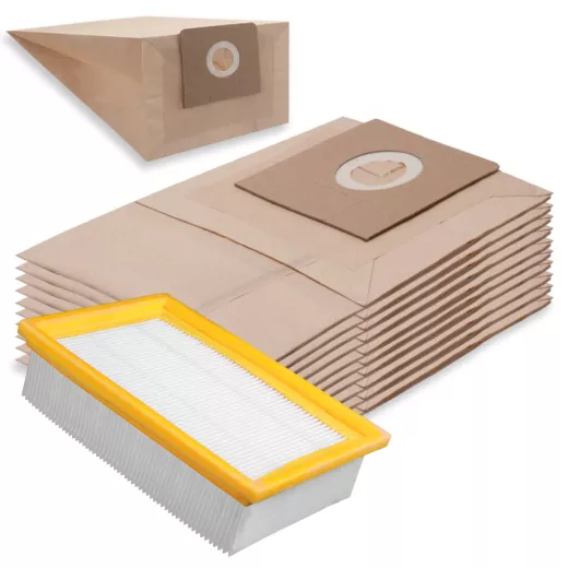 10 Staubsaugerbeutel mit Filter geeignet für Kärcher NT 351 (Eco) Ersatz für 6.904-210