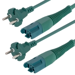 2 Kabel extra lang für Vorwerk Kobold VK 130 131 kompatibel Stromkabel 13 Meter