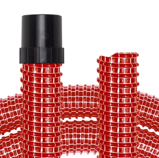 50 mm Roter Gewebeschlauch für alle Industriesauger Kesselsauger mit 58mm Anschluss