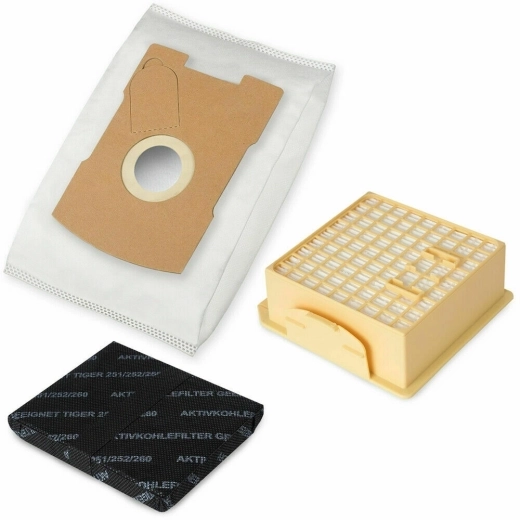 10 Staubsaugerbeutel 1 HEPA-Filter 1 Aktivkohle-Filter geeignet für Vorwerk Tiger 260 