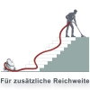 Gewebeschlauch Rot mit Düsen-Set für alle Industriesauger Kesselsauger mit 58 mm