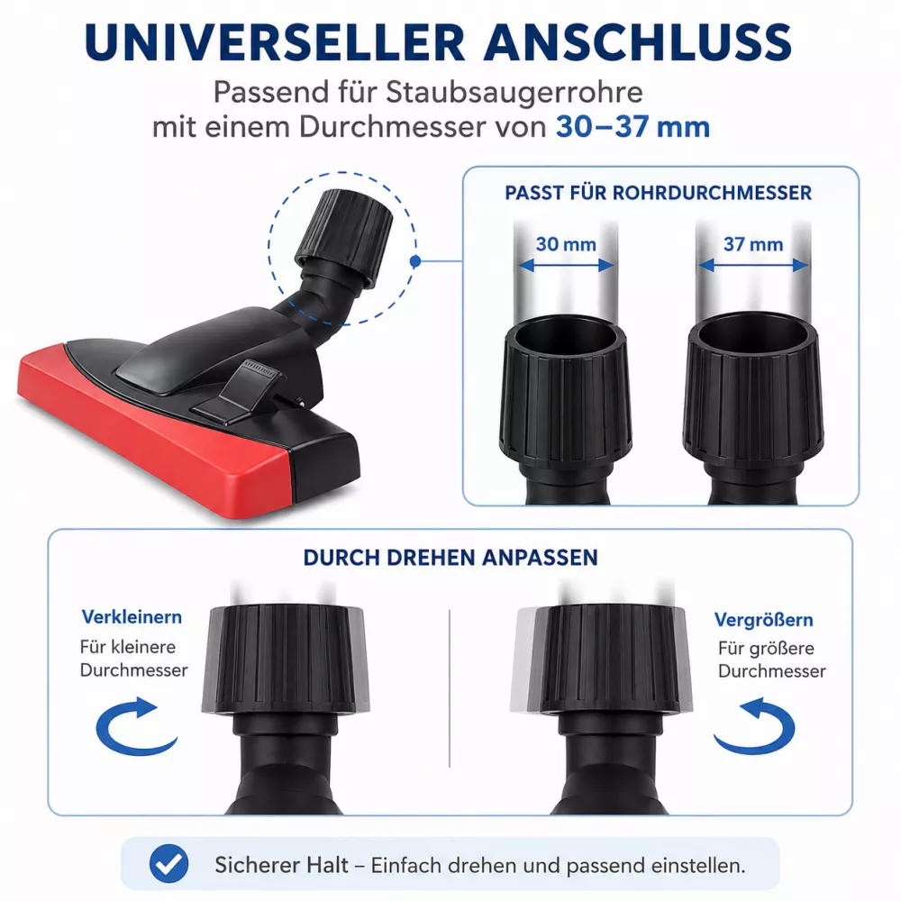 Rohr 35mm Premium Kombidüse passend für alle Staubsauger mit 35 mm Anschluss