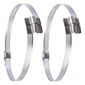 2er-Set Edelstahl-Schlauchschellen mit Brückenkonstruktion Ø100-122 mm